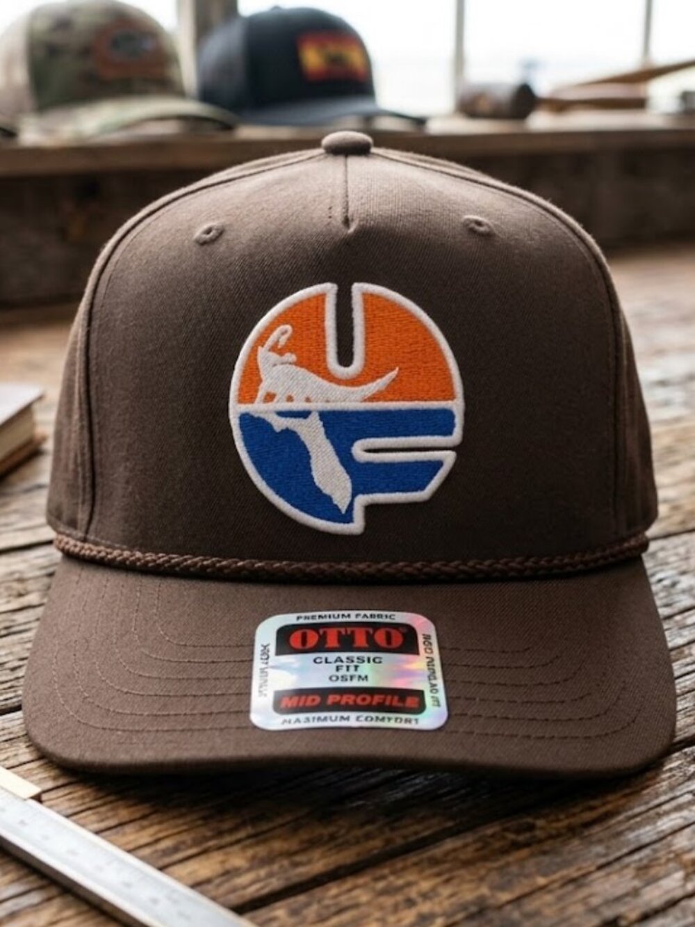 Retro Florida Gators Hat Brown Pell Patch OTTO Mid Profile Rope Snapback Cap USA